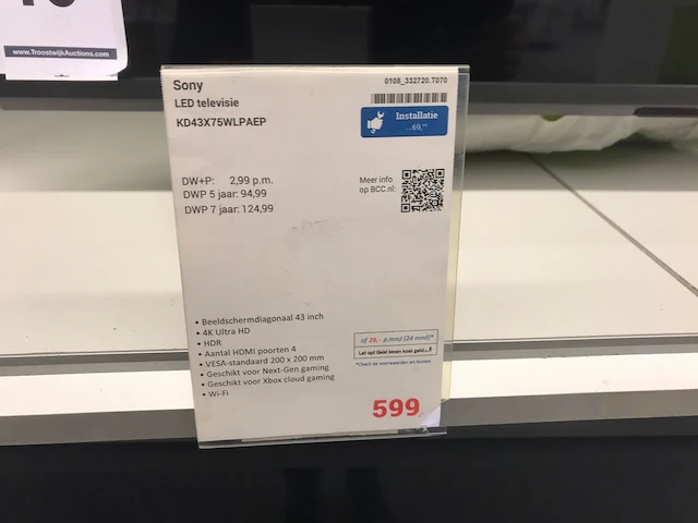 Sony kd43x75wlpaep televisie, showmodel - afbeelding 4 van  6