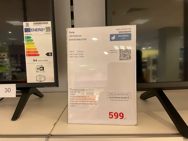 Sony kd43x75wlpaep televisie - afbeelding 3 van  3