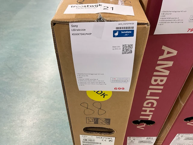 Sony kd50x75wlpaep televisie - afbeelding 2 van  2