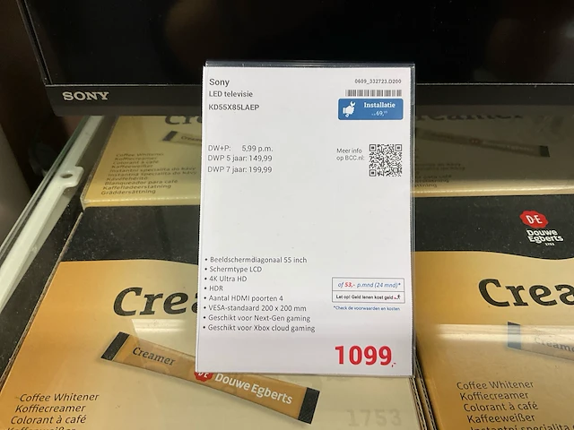 Sony kd55x85laep lcd televisie - afbeelding 3 van  4