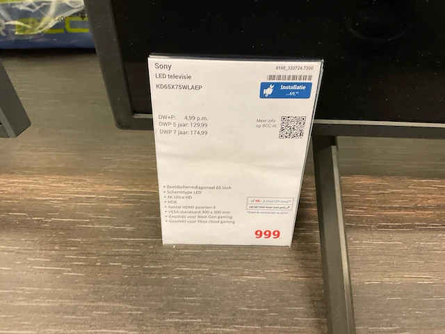 Sony kd65x75wlaep led televisie - afbeelding 3 van  4