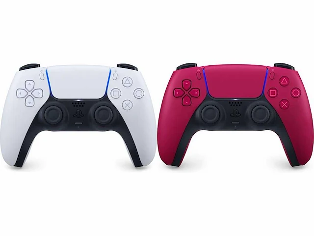 Sony ps5 dualsense draadloze controller - wit +- cosmic red - afbeelding 1 van  2
