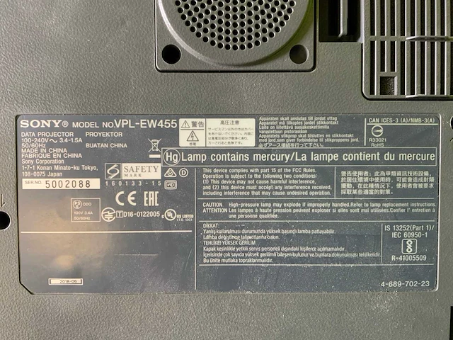 Sony vpl-ew455 beamer (5x) - afbeelding 6 van  6