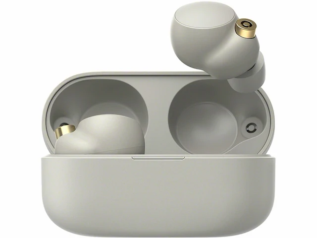 Sony wf-1000xm4 volledig draadloze oordopjes met noise cancelling zilver - afbeelding 1 van  5