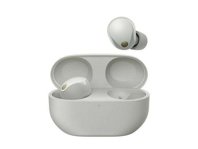 Sony wf-1000xm5 volledig draadloze oordopjes met noise cancelling zilver - afbeelding 1 van  3