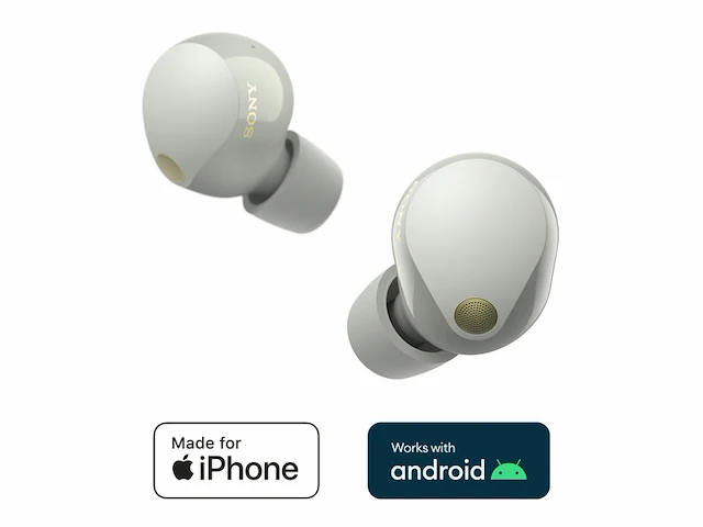 Sony wf1000xm5 volledig draadloze oordopjes met noise cancelling zilver - afbeelding 2 van  3