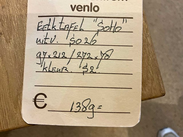 Soto verlengbare eiken eetkamertafel - afbeelding 9 van  11