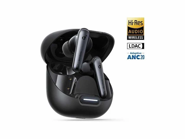 Soundcore by anker liberty 4 nc draadloze oordopjes zwart - earbuds - active noise cancelling tot 98.5%, multipoint connection, 50 uur accuduur, bluetooth 5.3, ipx4 spatwaterbestendig, hires certified - afbeelding 1 van  3