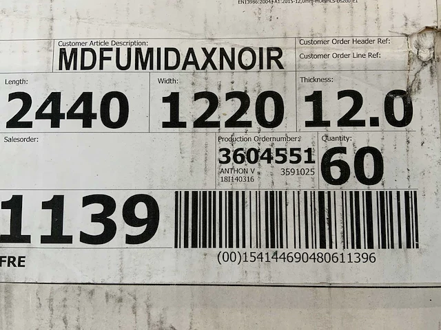 Spanolux - mdf umidax noir plaat 2440x1220x12mm (8x) - afbeelding 4 van  4