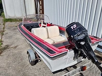 Speedboot + 15 pk mercuri buitenboordmotor - met trailer - speedboot - afbeelding 12 van  25