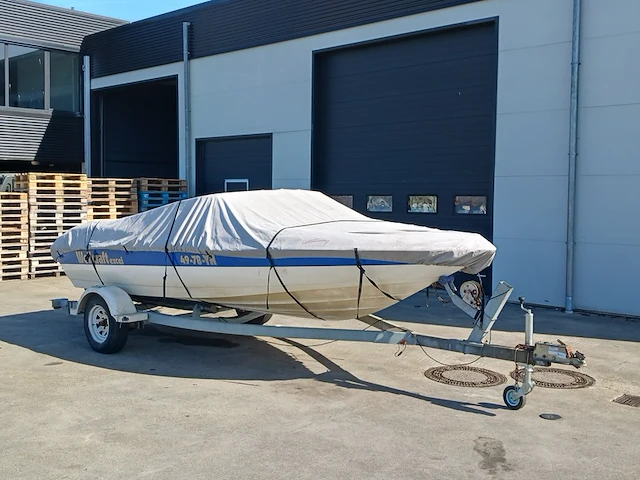 Speedboot met stallingstrailer, wellcraft, excel, wit/blauw - afbeelding 12 van  66