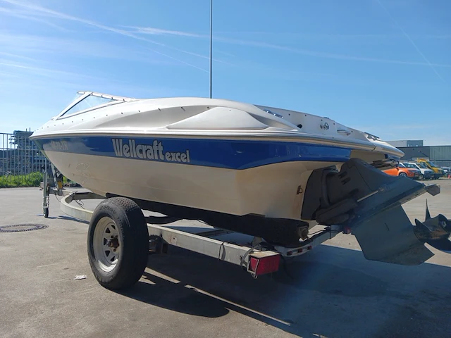 Speedboot met stallingstrailer, wellcraft, excel, wit/blauw - afbeelding 37 van  66
