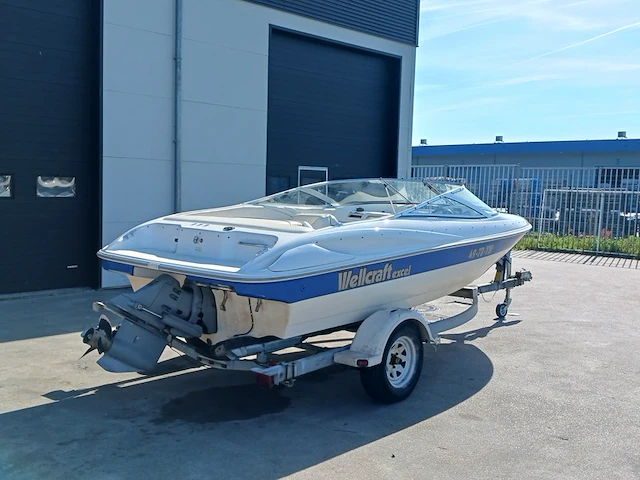 Speedboot met stallingstrailer, wellcraft, excel, wit/blauw - afbeelding 34 van  66