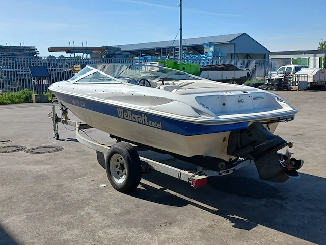 Speedboot met stallingstrailer, wellcraft, excel, wit/blauw - afbeelding 56 van  66