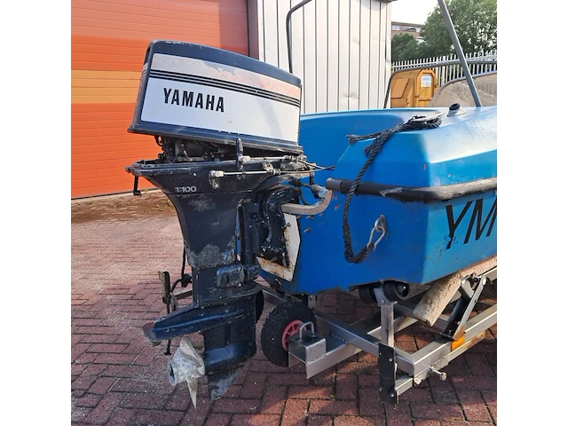 Speedboot met trailer en buitenboordmotor, vega, 405, blauw - afbeelding 3 van  28