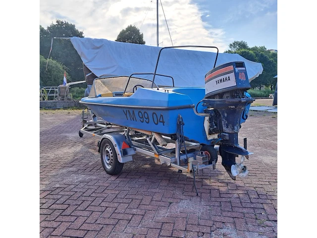 Speedboot met trailer en buitenboordmotor, vega, 405, blauw - afbeelding 22 van  28