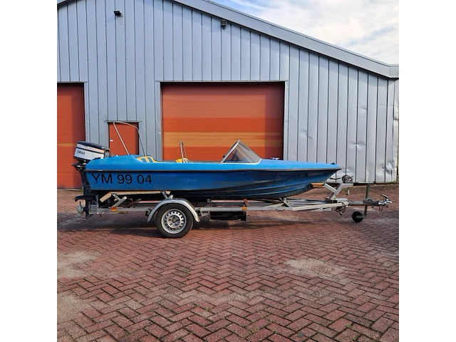 Speedboot met trailer en buitenboordmotor, vega, 405, blauw - afbeelding 24 van  28