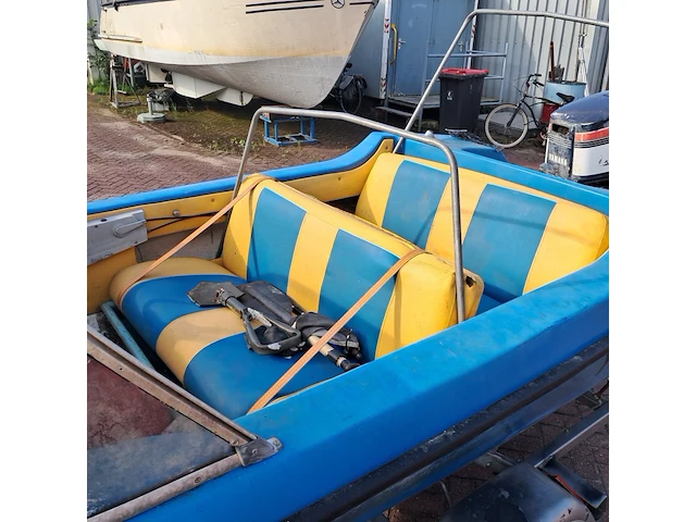 Speedboot met trailer en buitenboordmotor, vega, 405, blauw - afbeelding 27 van  28