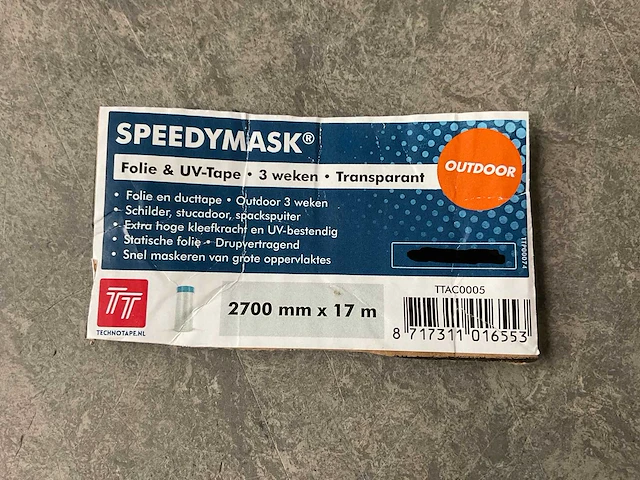 Speedymask - afdekfolie met duct tape outdoor 2,7x17 m (14x) - afbeelding 5 van  5