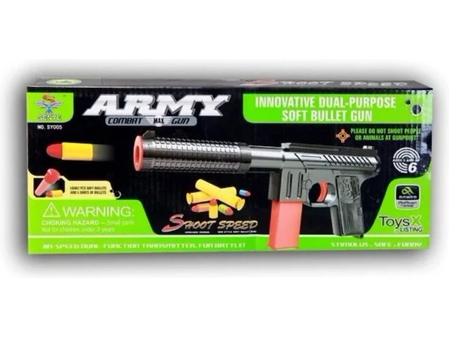 Speelgoed army geweer met foam kogeltjes en soft bullets 1 x - afbeelding 1 van  5