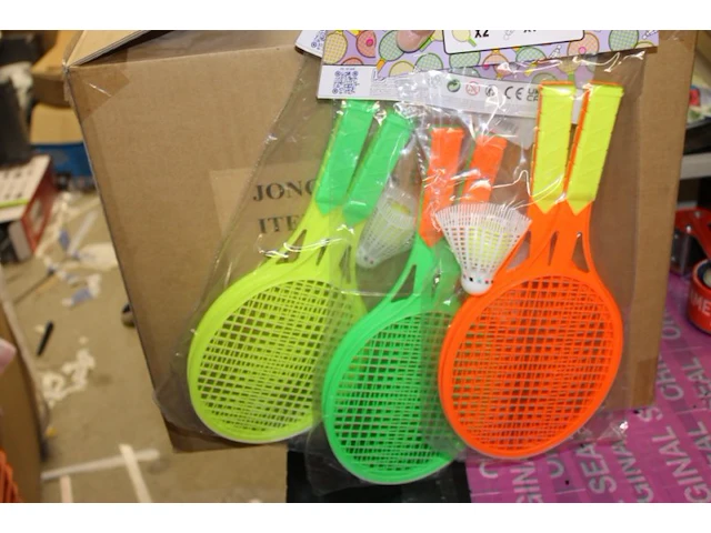 Speelgoed tennis set mix van kleur 2 sets - afbeelding 1 van  5