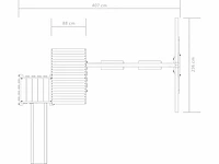 Speelhuis met glijbaan en schommel 407x236x263 cm - afbeelding 4 van  4