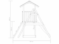 Speelhuis met glijbaan en schommels 235x385x240 cm - afbeelding 3 van  6