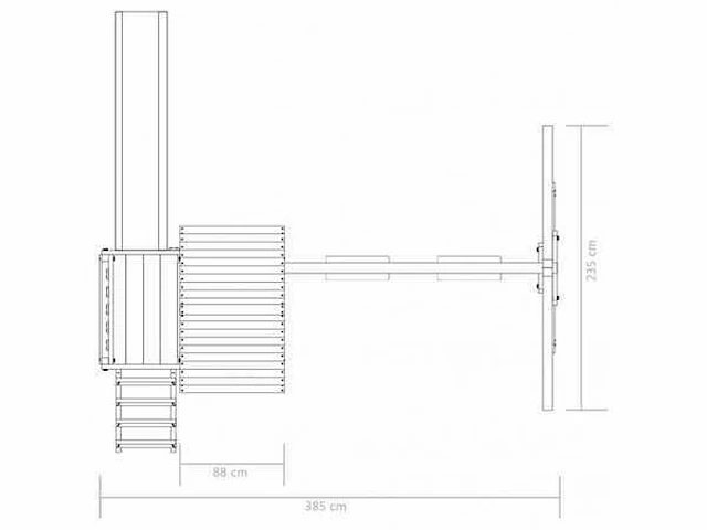 Speelhuis met glijbaan en schommels 235x385x240 cm - afbeelding 4 van  6