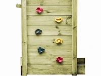 Speelhuis met trap, glijbaan en schommels - 235x535x268 cm - afbeelding 3 van  5