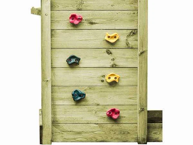 Speelhuis met trap, glijbaan en schommels - 235x535x268 cm - afbeelding 3 van  5