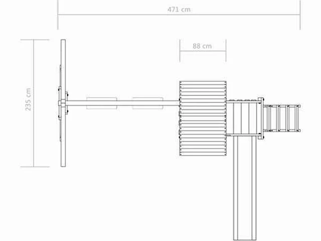 Speelhuis met trap, glijbaan en schommels - 235x535x268 cm - afbeelding 5 van  5