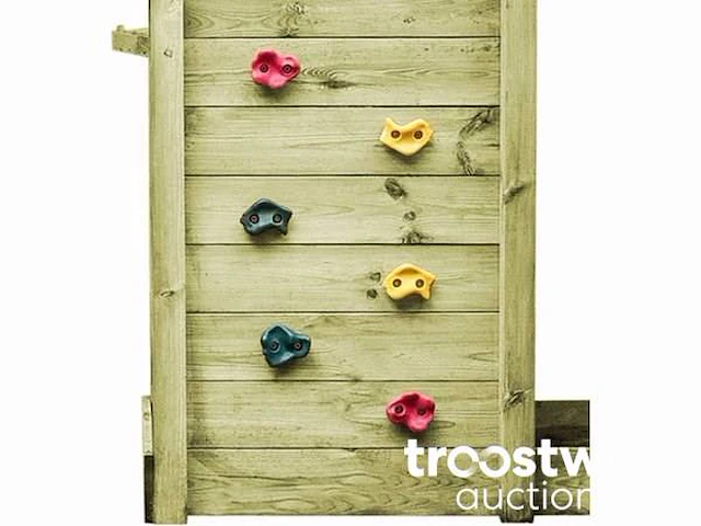 Speelhuis met trap, glijbaan en schommels 235x535x268 cm - afbeelding 3 van  5