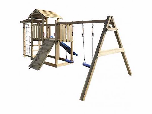 Speeltoren met glijbaan en schommel 390x353x268 cm - afbeelding 3 van  4