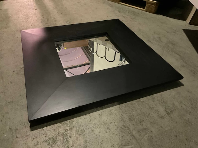 Spiegel antic black mate ca 100x100x5 cm - afbeelding 3 van  8