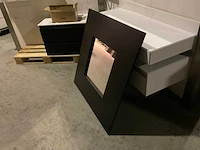 Spiegel antic black mate ca 100x100x5 cm - afbeelding 7 van  8