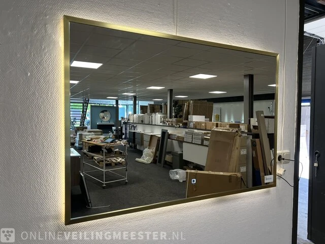 Spiegel inc verlichting best design, mat goud - afbeelding 1 van  3
