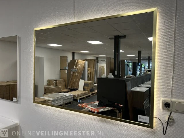Spiegel inc verlichting best design, mat goud - afbeelding 2 van  3