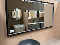 Spiegel incl. indirect led verlichting 140cm hr badmeubelen, spiegel, zwart - afbeelding 2 van  4