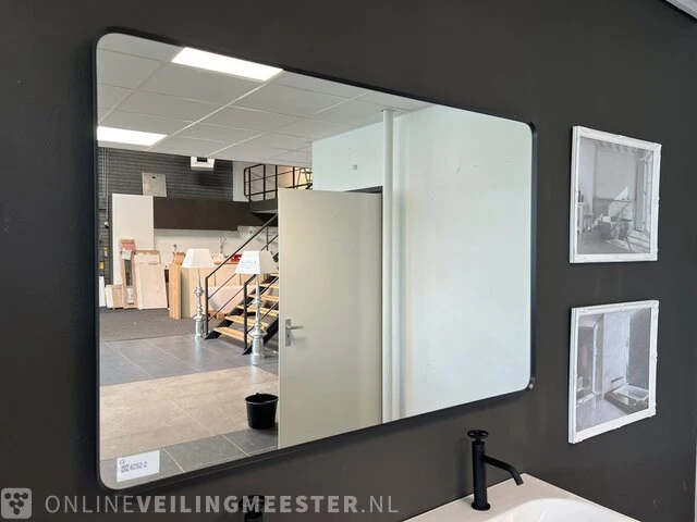 Spiegel incl verlichting laufen, matzwart - afbeelding 1 van  3