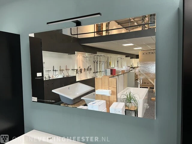 Spiegel met opbouwverlichting matzwart - afbeelding 2 van  3