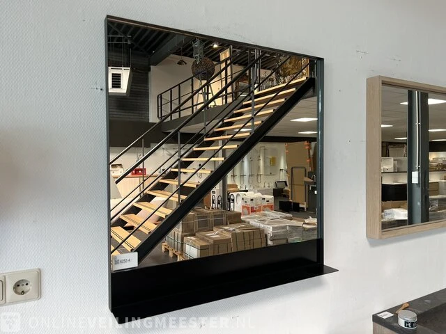 Spiegel met planchet, matzwart - afbeelding 1 van  3