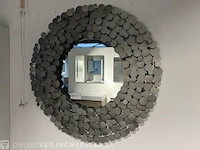 Spiegel, zilver metaal - afbeelding 3 van  4