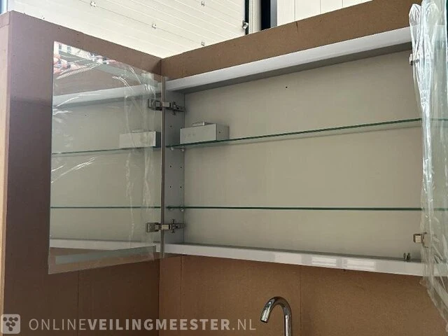 Spiegelkast alu - universeel incl. verlichting hr badmeubelen, spiegelkast, alu grijs - afbeelding 2 van  3