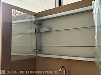 Spiegelkast alu - universeel incl. verlichting hr badmeubelen, spiegelkast, alu grijs - afbeelding 2 van  3