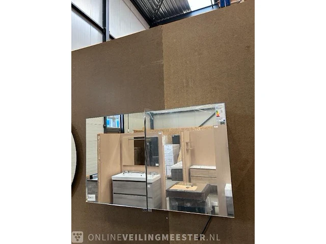 Spiegelkast alu 100cm - dubbelzijdig gespiegeld korver, spiegelkast, alu - afbeelding 1 van  5