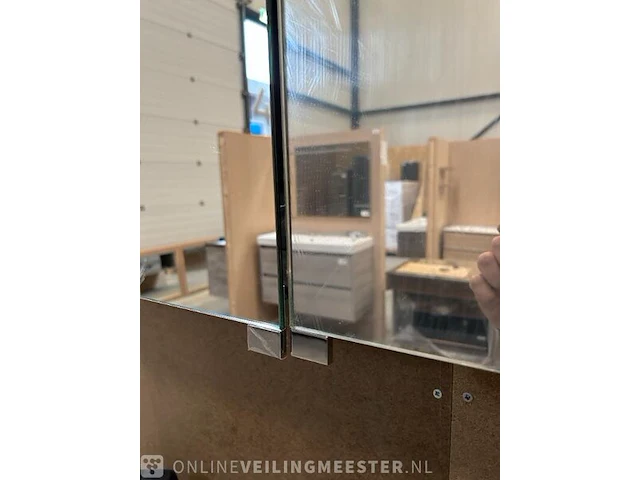 Spiegelkast alu 100cm - dubbelzijdig gespiegeld korver, spiegelkast, alu - afbeelding 2 van  5