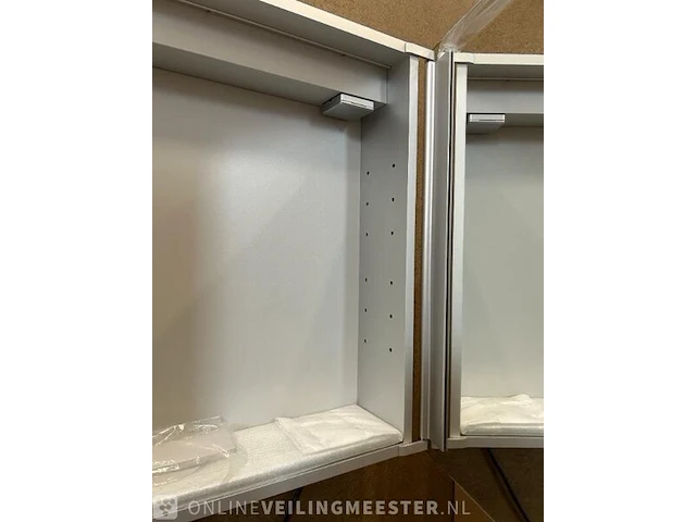 Spiegelkast alu 100cm - dubbelzijdig gespiegeld korver, spiegelkast, alu - afbeelding 4 van  5