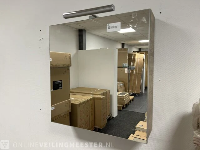 Spiegelkast incl verlichting hr, zilver eiken - afbeelding 2 van  6
