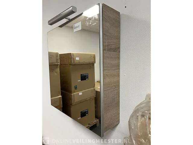 Spiegelkast incl verlichting hr, zilver eiken - afbeelding 3 van  6