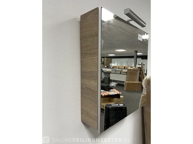 Spiegelkast incl verlichting hr, zilver eiken - afbeelding 4 van  6